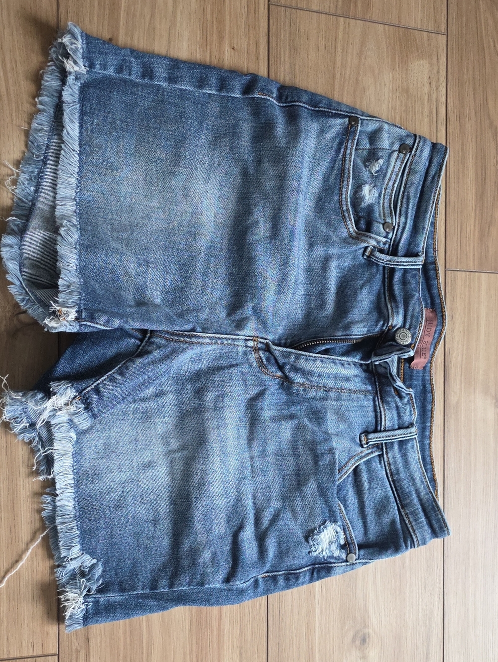 Judy Blue Light Blue Distressed Denim Shorts